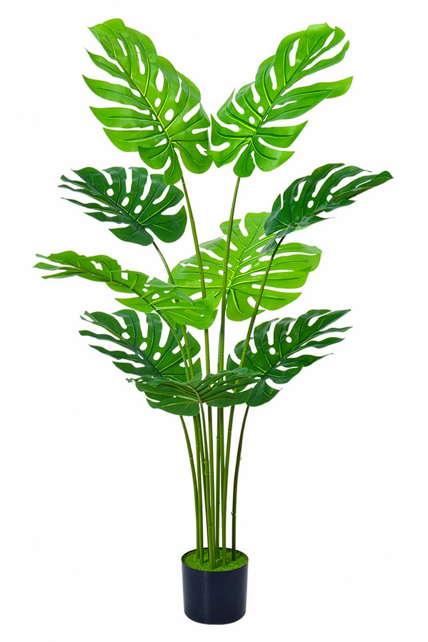 Monstera H: Artificial Monstera Deliciosa Plant with Real-Touch Leaves