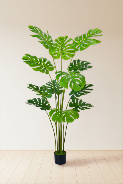 Monstera H: Artificial Monstera Deliciosa Plant with Real-Touch Leaves