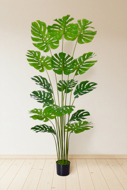 Monstera H: Artificial Monstera Deliciosa Plant with Real-Touch Leaves