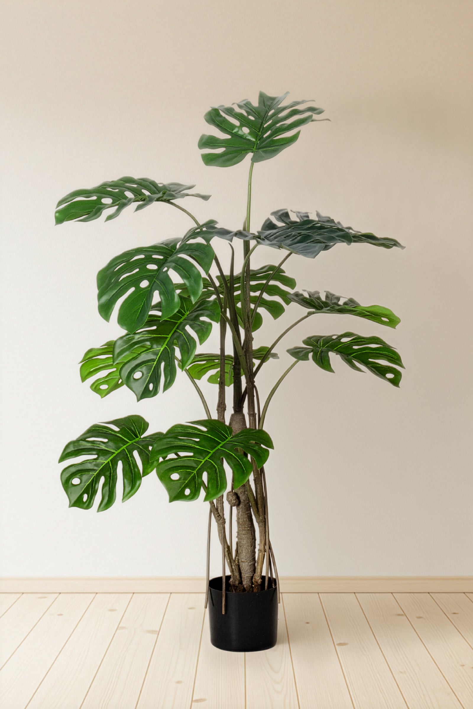Monstera L: Artificial Monstera Deliciosa Plant with Mature Trunk and Aerial‑Roots