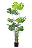 Monstera M: Artificial Monstera Deliciosa Plant with a Strong, Upright Green Trunk