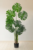 Monstera M: Artificial Monstera Deliciosa Plant with a Strong, Upright Green Trunk