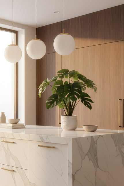 Monstera S: Desktop Artificial Monstera Plant with Lifelike Leaves