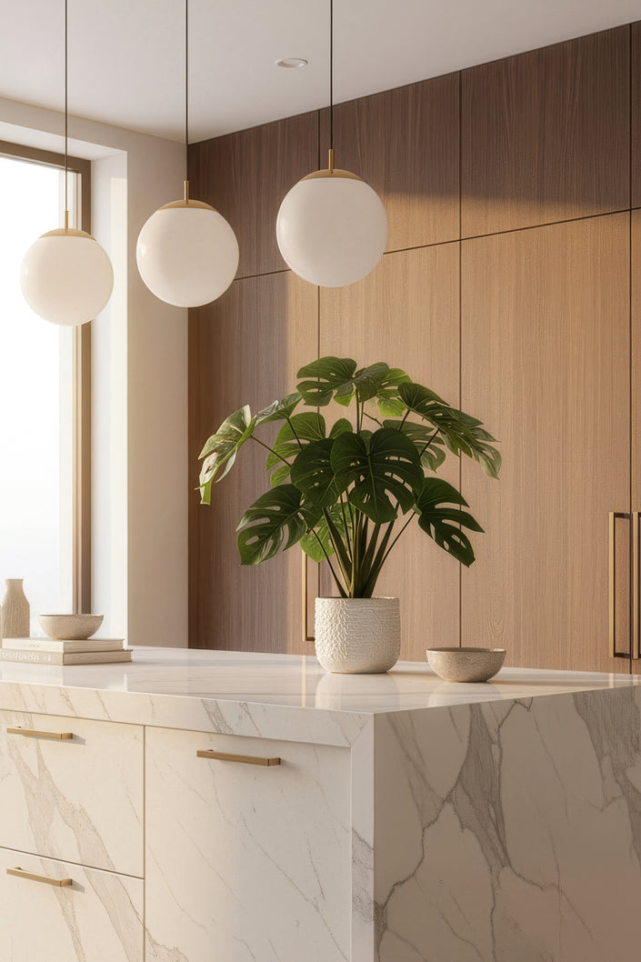 Monstera S: Desktop Artificial Monstera Plant with Lifelike Leaves