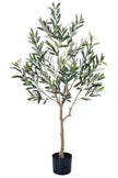 Olive E: Artificial Olive Tree with Silk Broad Leaves and Realistic Olives