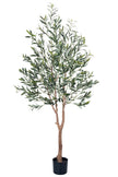 Olive E: Artificial Olive Tree with Silk Broad Leaves and Realistic Olives