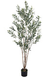 Olive F: Artificial Arbequina Olive Tree with Multiple Branches and Fruits