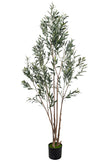 Olive F: Artificial Arbequina Olive Tree with Multiple Branches and Fruits