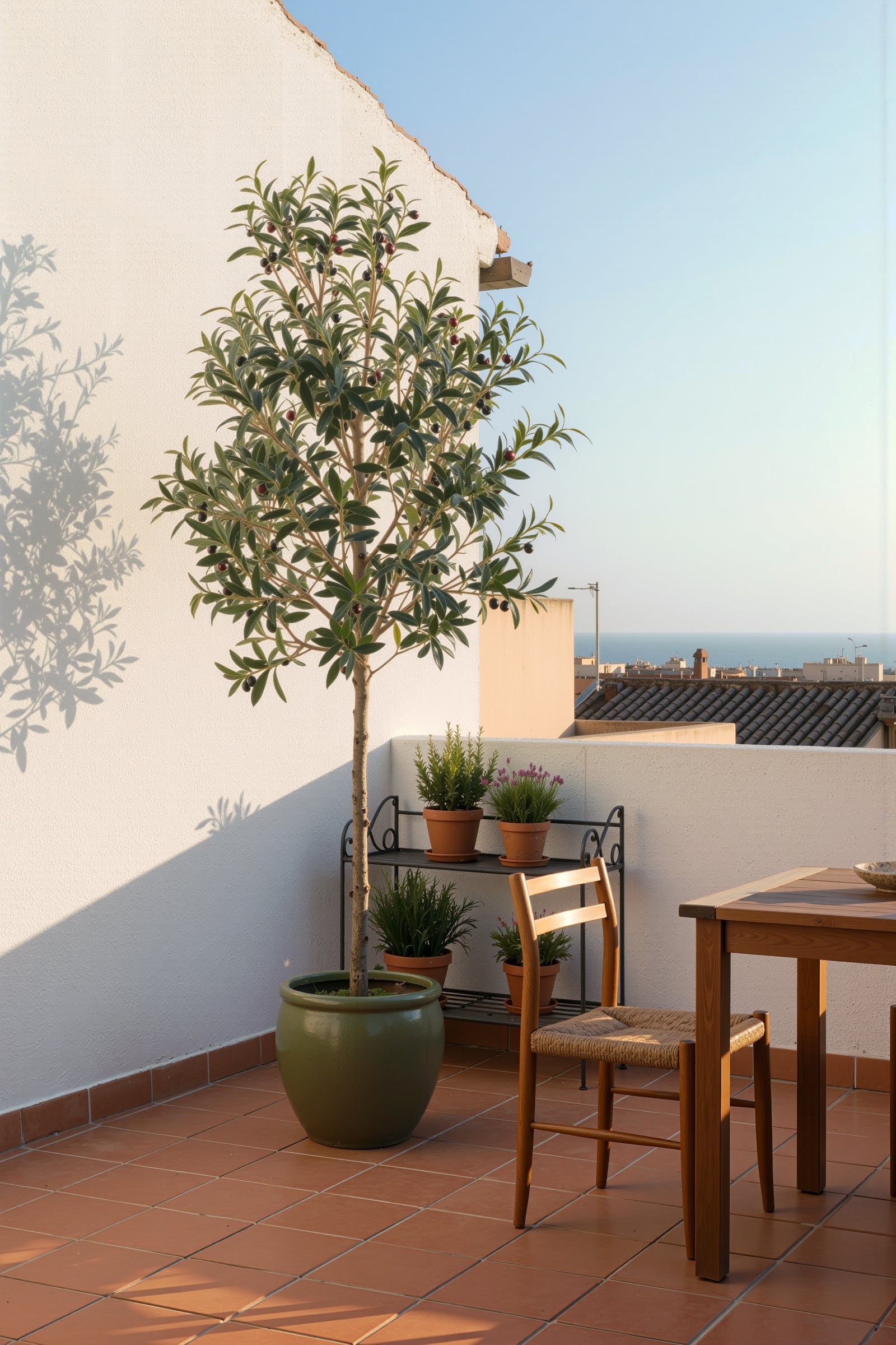 Olive G: Artificial Olive Tree with Decorative Foliage and Colorful Fruits