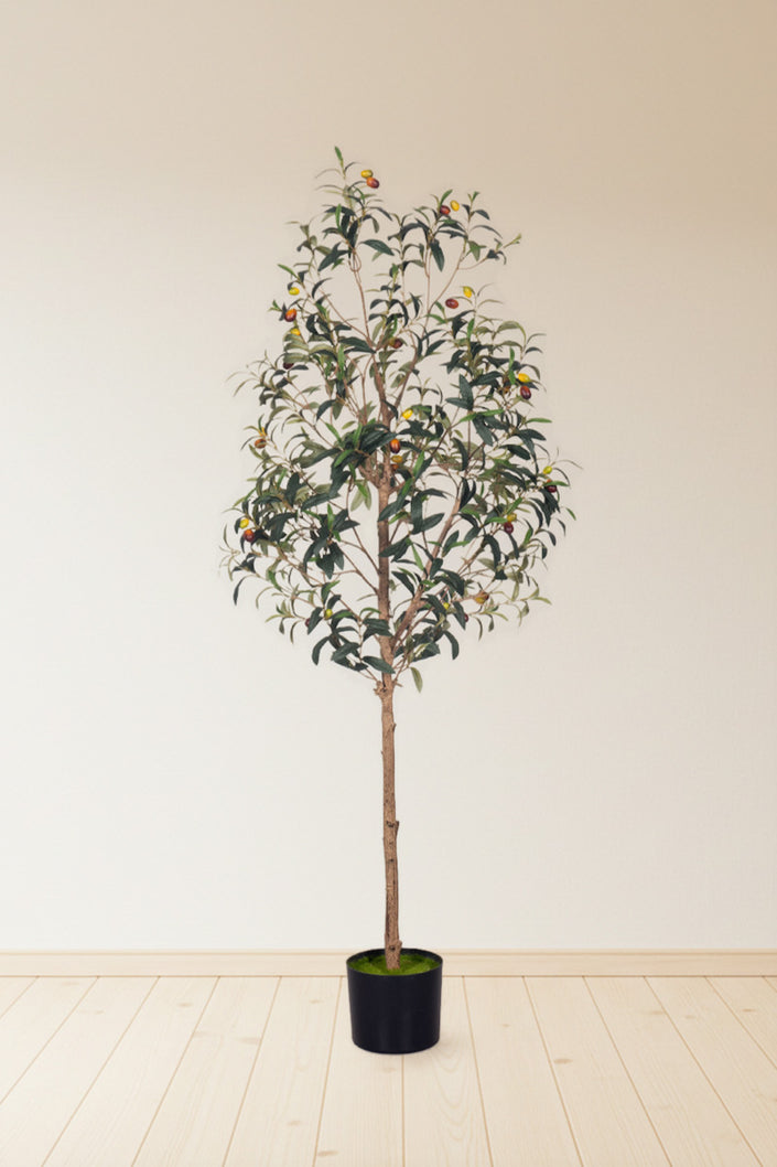Olive G: Artificial Olive Tree with Decorative Foliage and Colorful Fruits