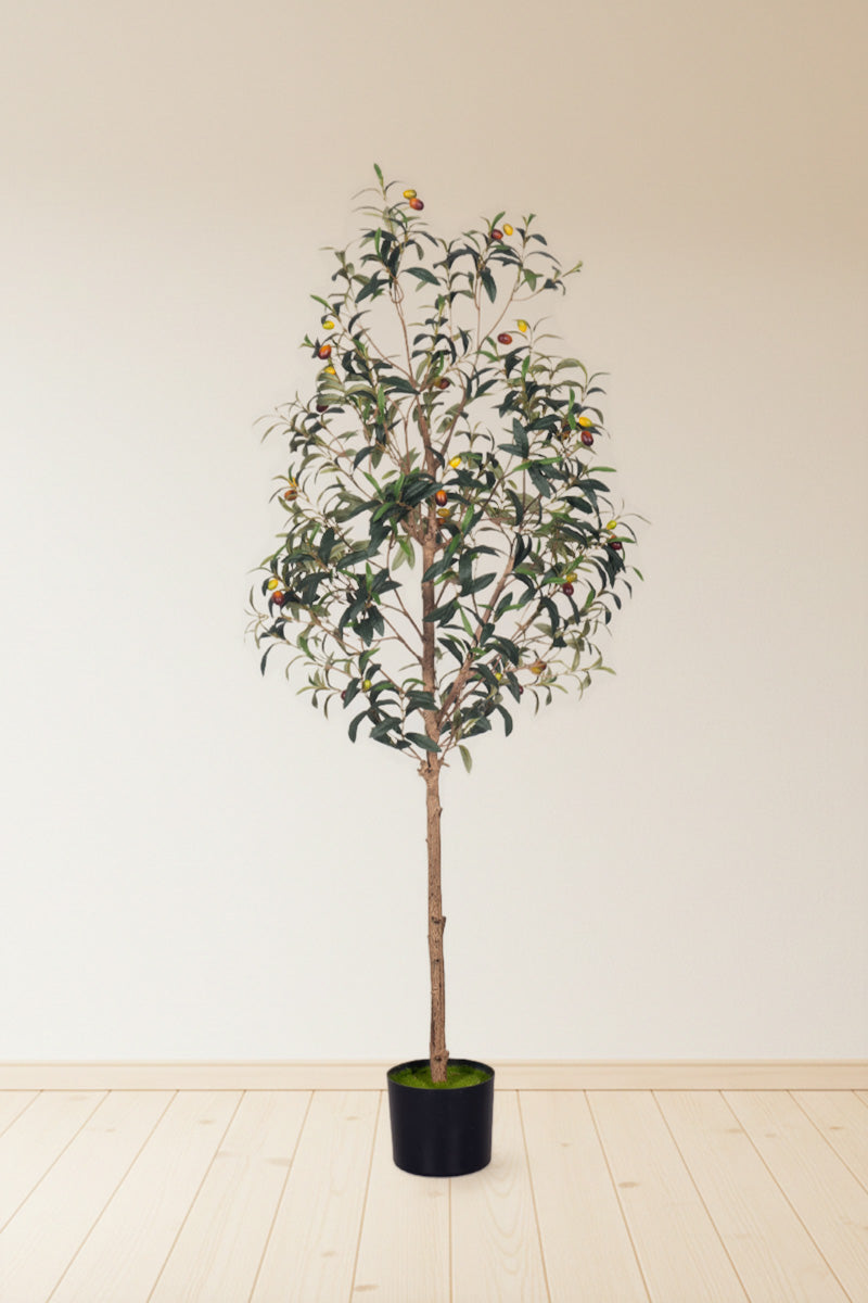 Olive G: Artificial Olive Tree with Decorative Foliage and Colorful Fruits