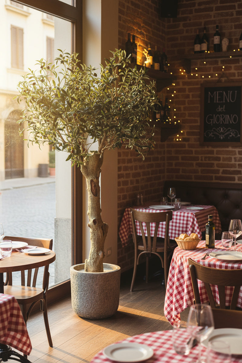 Olive H 2m: Large Artificial Mediterranean Olive Tree with Aged Trunk Texture