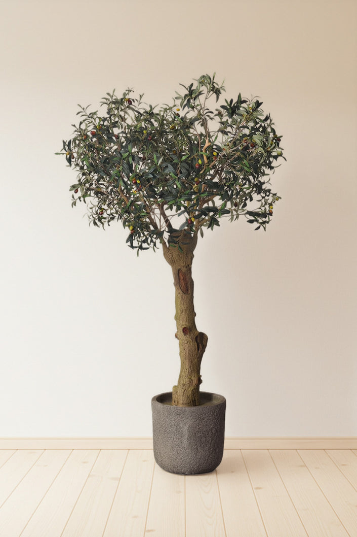 Olive H 2m: Large Artificial Mediterranean Olive Tree with Aged Trunk Texture
