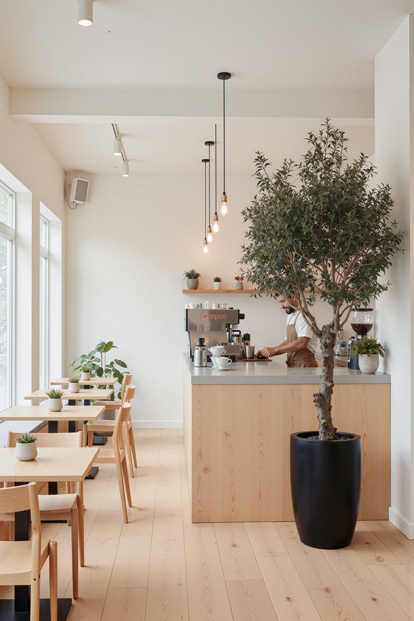 Olive H 2.5m: Large Artificial Mediterranean Olive Tree with Aged Trunk Texture
