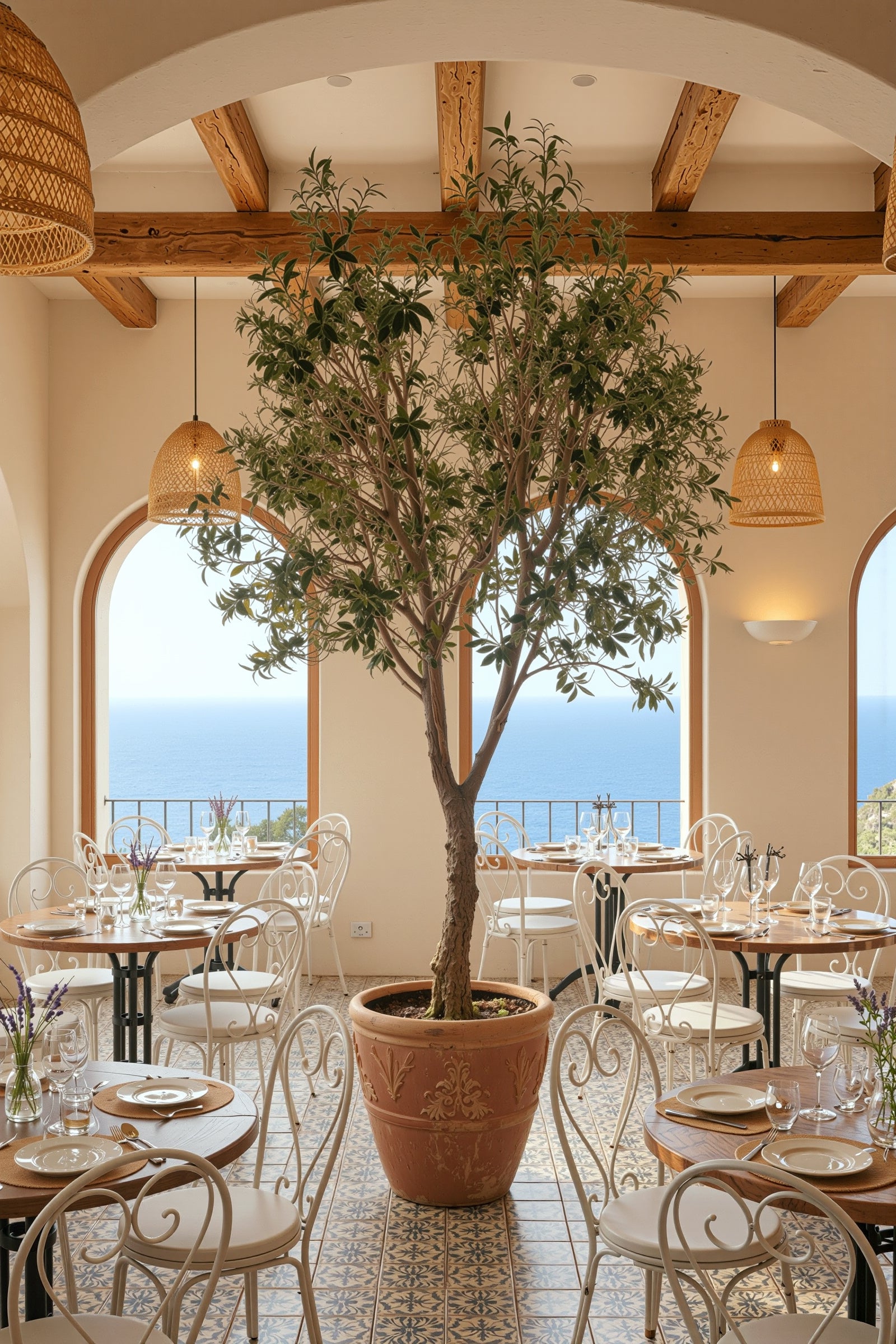 Olive H 2.8m: Large Artificial Mediterranean Olive Tree with Aged Trunk Texture