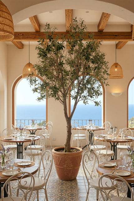 Olive H 2.8m: Large Artificial Mediterranean Olive Tree with Aged Trunk Texture