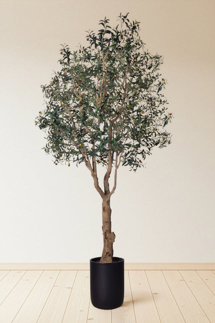 Olive H 2.8m: Large Artificial Mediterranean Olive Tree with Aged Trunk Texture