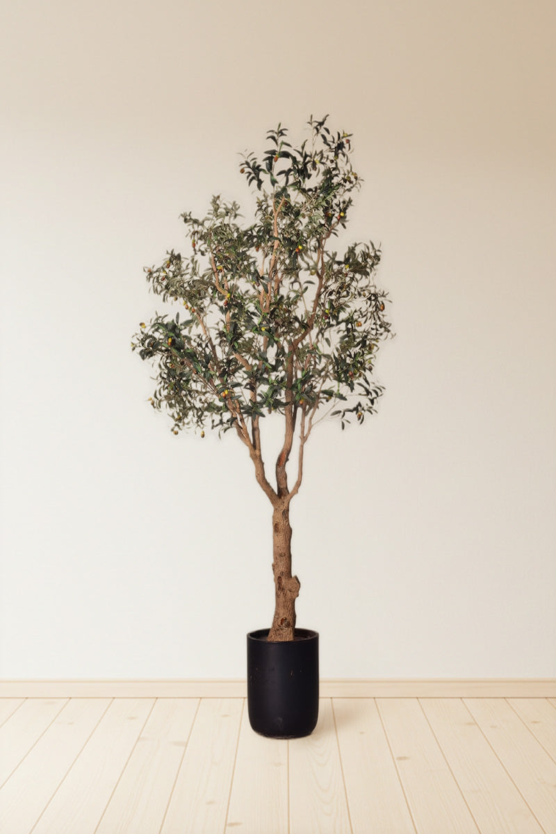 Olive H 2.8m: Large Artificial Mediterranean Olive Tree with Aged Trunk Texture