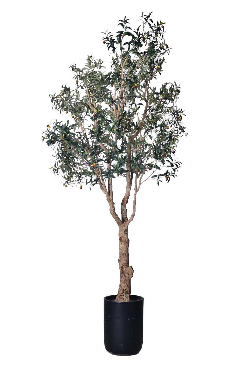 Olive H 2.8m: Large Artificial Mediterranean Olive Tree with Aged Trunk Texture
