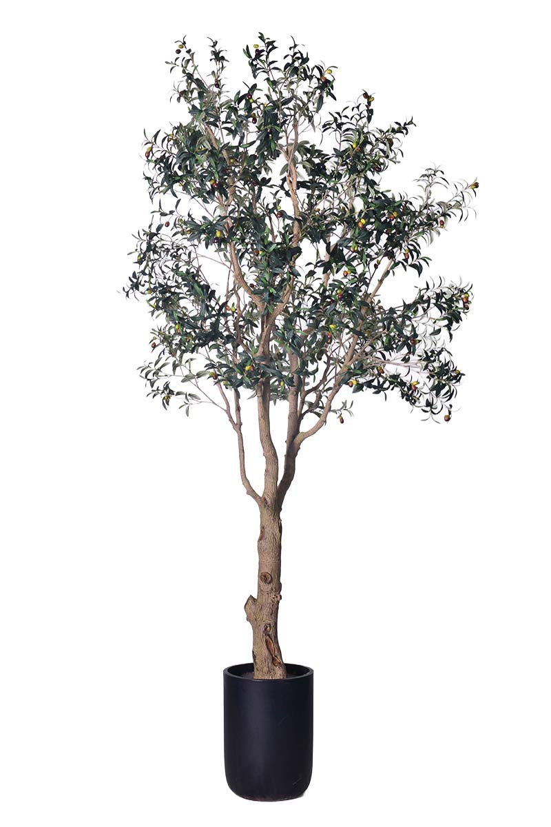 Olive H 2.8m: Large Artificial Mediterranean Olive Tree with Aged Trunk Texture