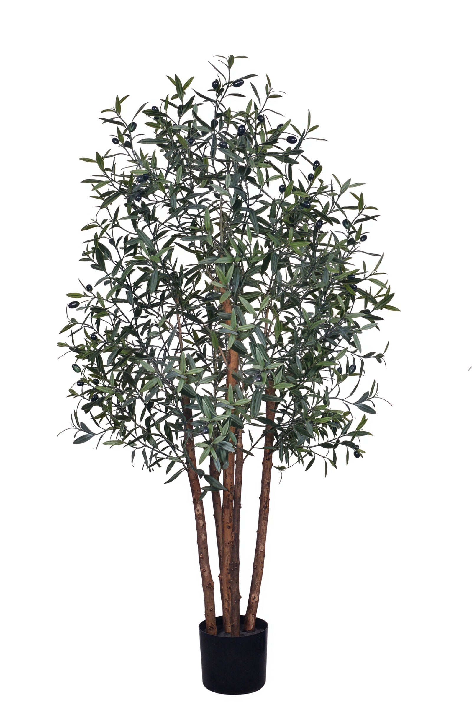 Olive J: Artificial Olive Tree with Multiple Natural-Style Trunks and Dense Foliage