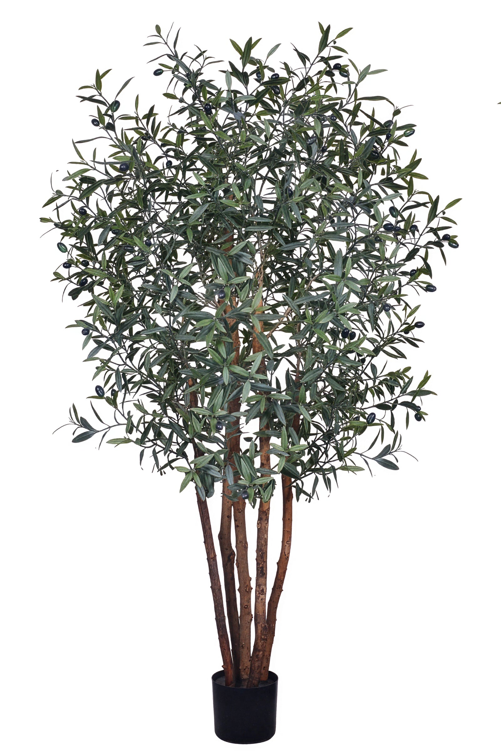 Olive J: Artificial Olive Tree with Multiple Natural-Style Trunks and Dense Foliage