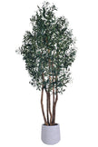 Olive J: Artificial Olive Tree with Multiple Natural-Style Trunks and Dense Foliage