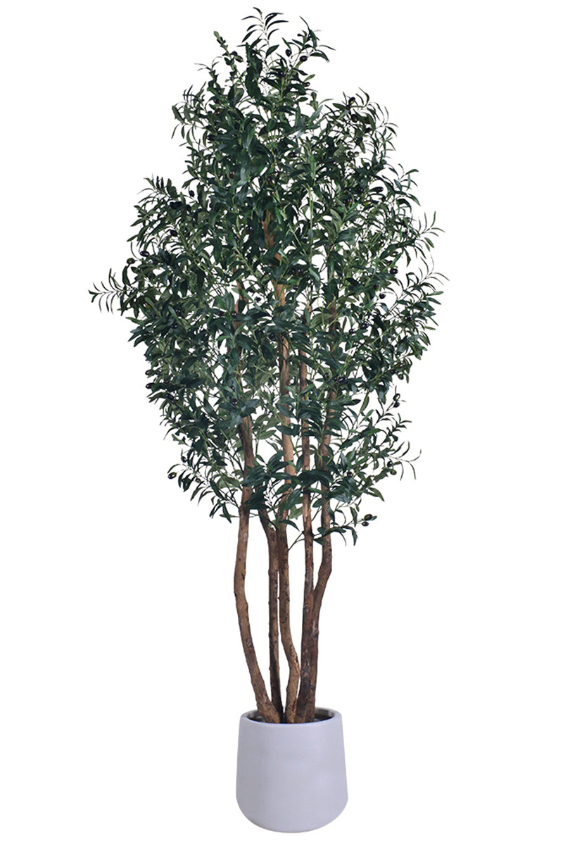 Olive J: Artificial Olive Tree with Multiple Natural-Style Trunks and Dense Foliage
