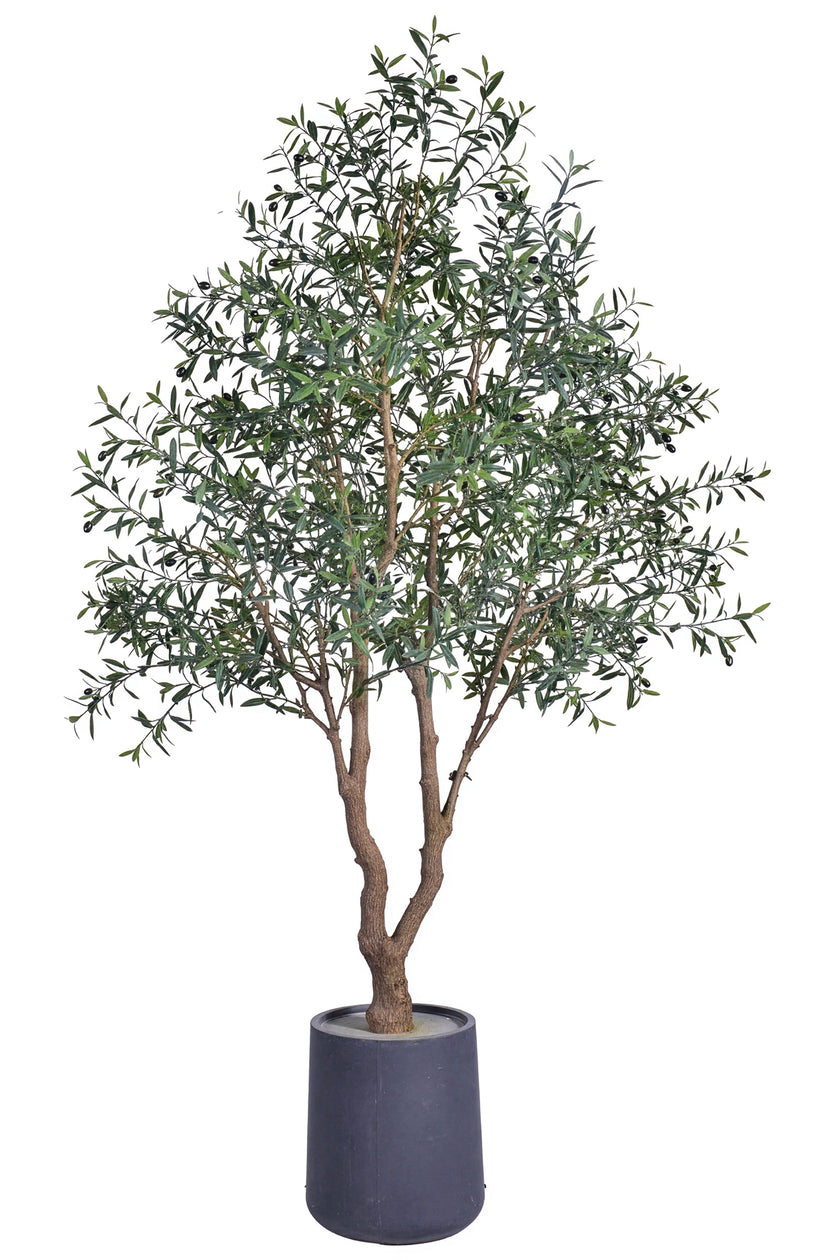 Olive K: Large Artificial Olive Tree with Four-Branch Structure and Textured Bark