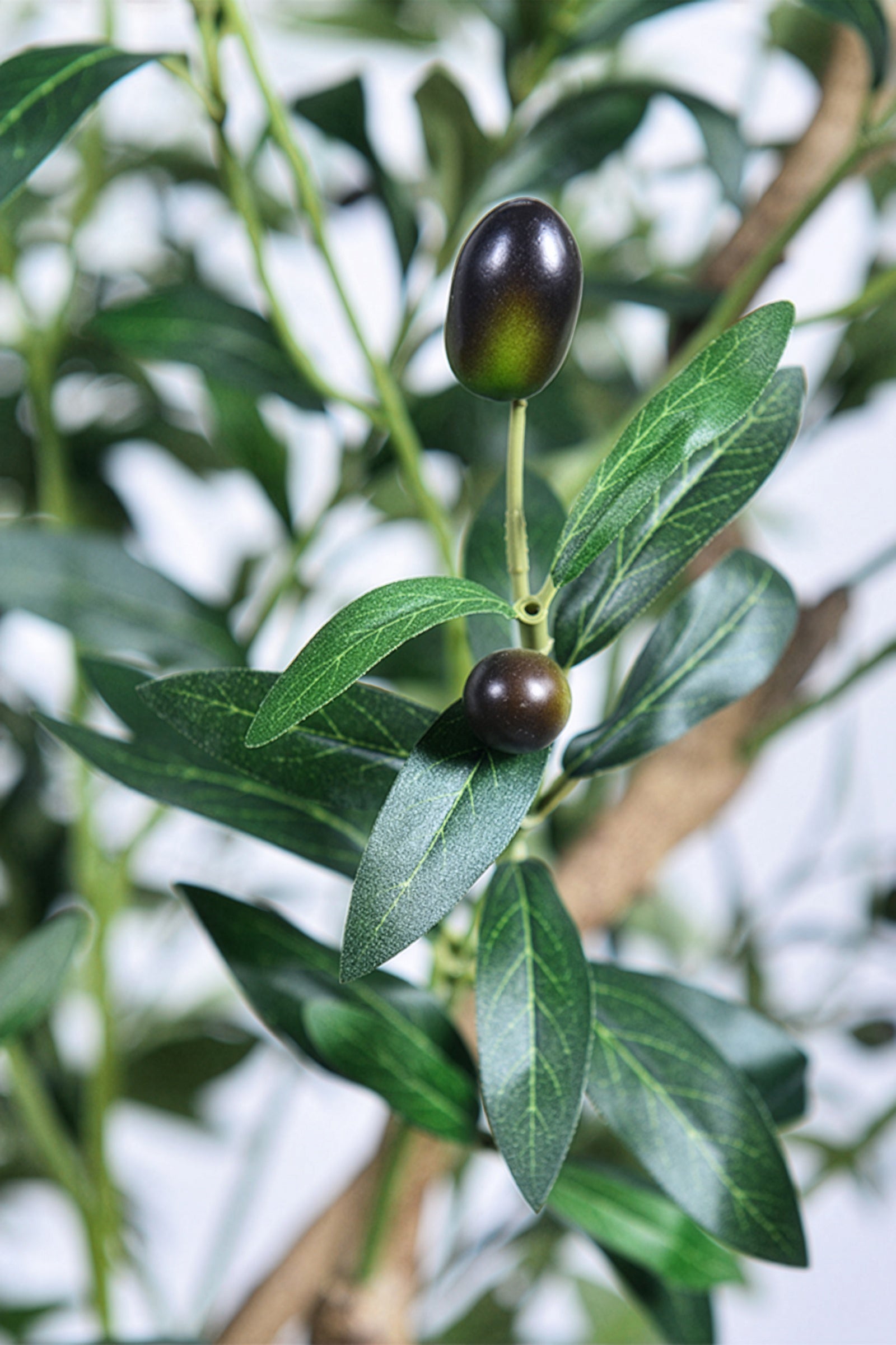 Olive K: Large Artificial Olive Tree with Four-Branch Structure and Textured Bark
