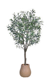Olive L: Artificial Olive Tree with One-Piece Foliage and Natural-Style Trunk