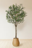 Olive L: Artificial Olive Tree with One-Piece Foliage and Natural-Style Trunk