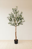 Olive E: Artificial Olive Tree with Silk Broad Leaves and Realistic Olives