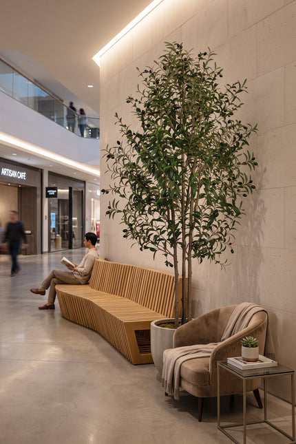 Olive O: Artificial Olive Tree with Three Natural-Style Trunks