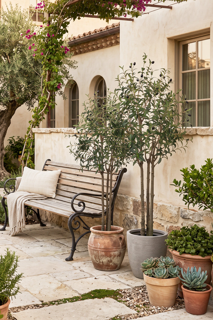 Olive O: Artificial Olive Tree with Three Natural-Style Trunks
