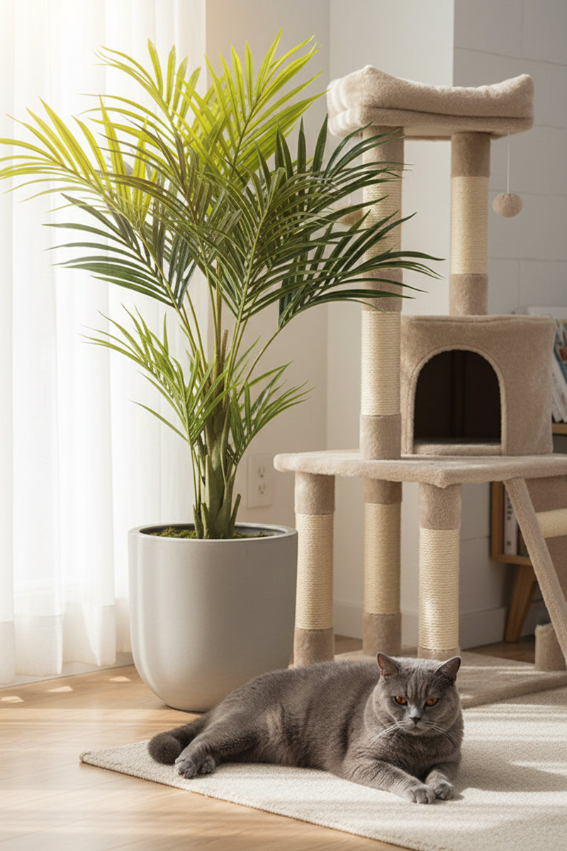 Palm B: Artificial Phoenix Palm Tree with Real-Touch Leaves and Decorative Planter