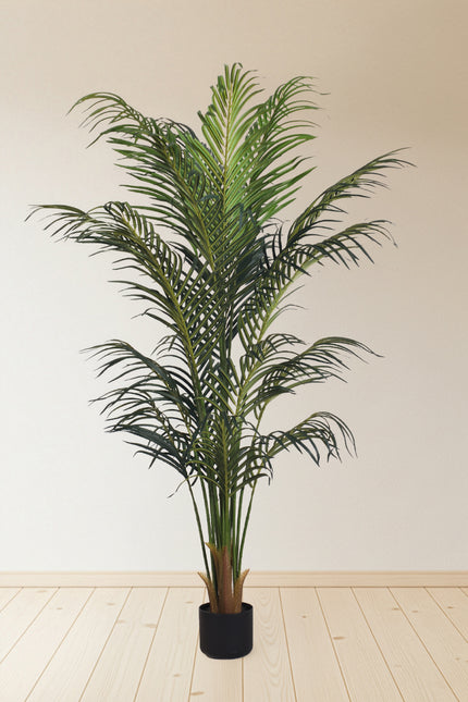 Palm B: Artificial Phoenix Palm Tree with Real-Touch Leaves and Textured Brown Sheath