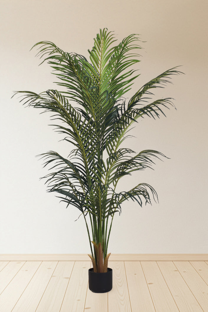 Palm B: Artificial Phoenix Palm Tree with Real-Touch Leaves and Textured Brown Sheath