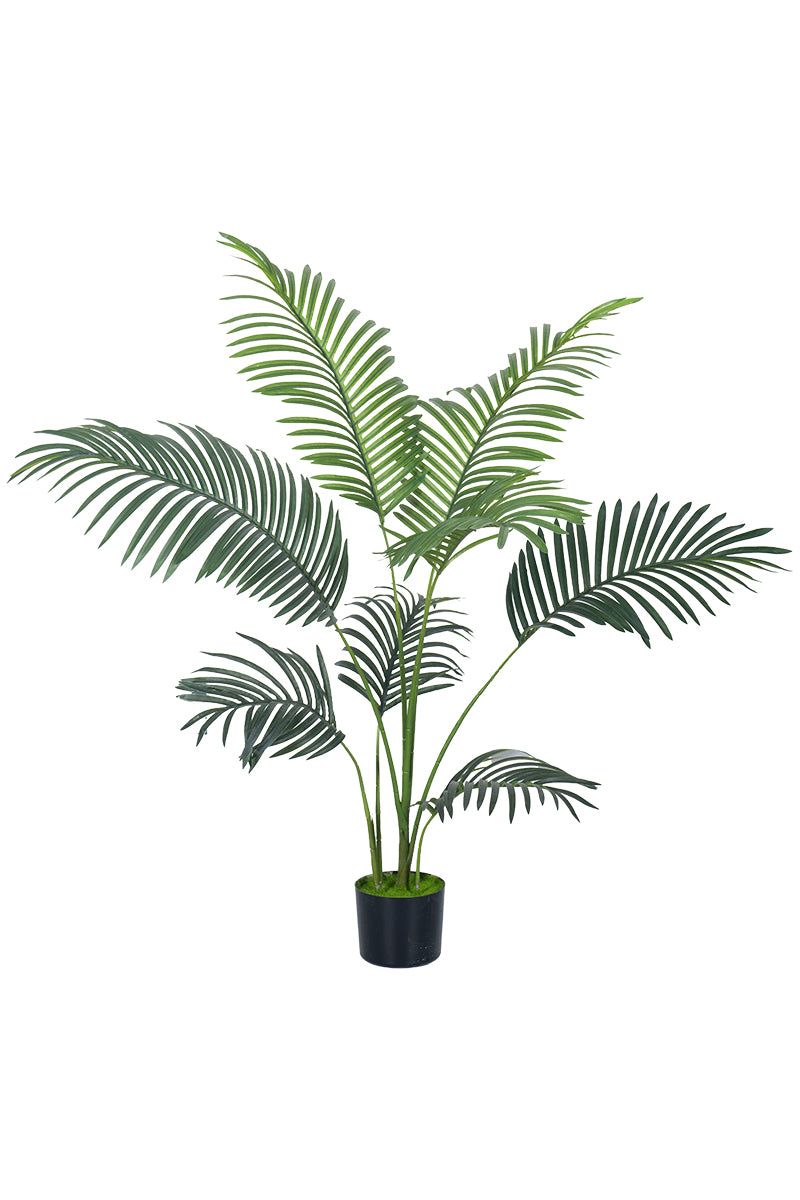 Palm C: Artificial Double-Trunk Cane Palm Tree with Feathered Leaves