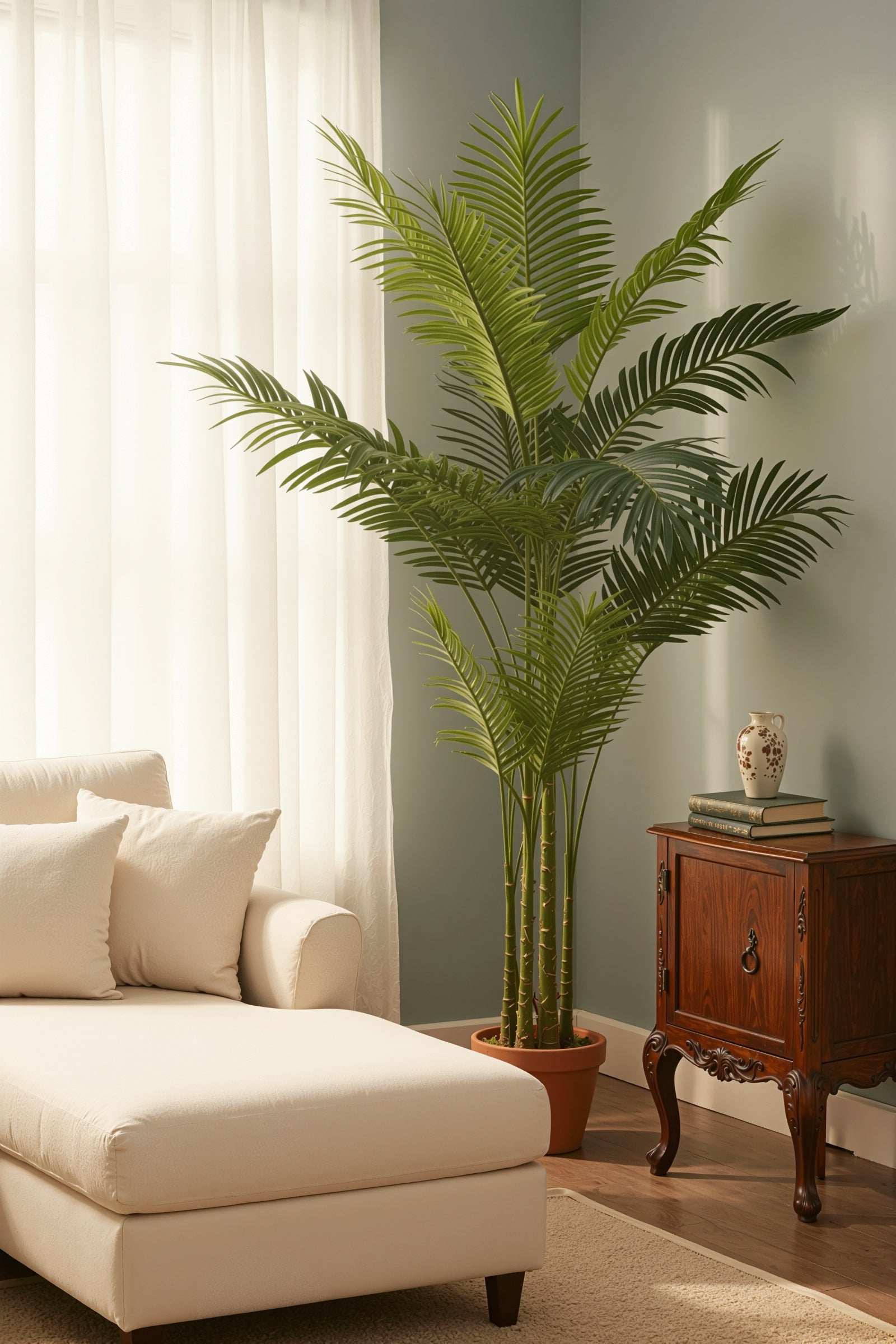 Palm C: Artificial Hawaiian Palm Tree with Feathered Leaves