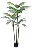 Palm E: Artificial Palm with Cane Palm Trunks and Palm Hair