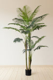 Palm E: Artificial Palm with Cane Palm Trunks and Palm Hair