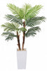 Palm F: Artificial Areca Palm Tree with Fiber Trunk and Tall White Planter