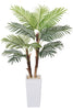 Palm F: Artificial Areca Palm Tree with Fiber Trunk and Tall White Planter