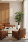 Palm F: Artificial Areca Palm Tree with Fiber Trunk and Tall White Planter