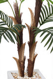 Palm F: Artificial Areca Palm Tree with Fiber Trunk and Tall White Planter