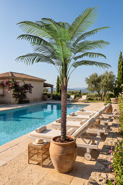 Palm G: Large Artificial Phoenix Palm Tree with Thick Single Trunk