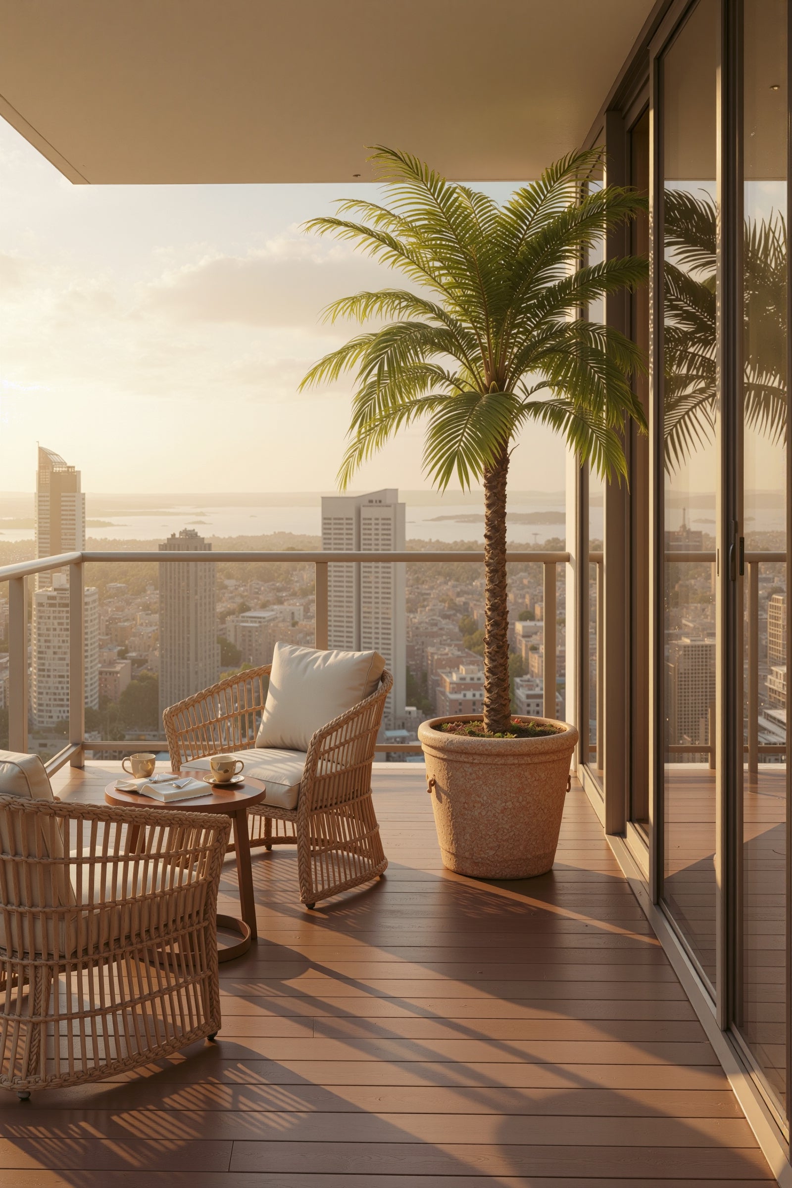 Palm G: Large Artificial Phoenix Palm Tree with Thick Single Trunk