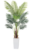 Palm H: Artificial Palm Tree with Realistic Palm Fiber Trunk and Tall Planter