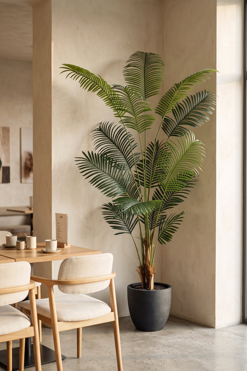 Palm H: Artificial Palm Tree with Realistic Palm Fiber Trunk